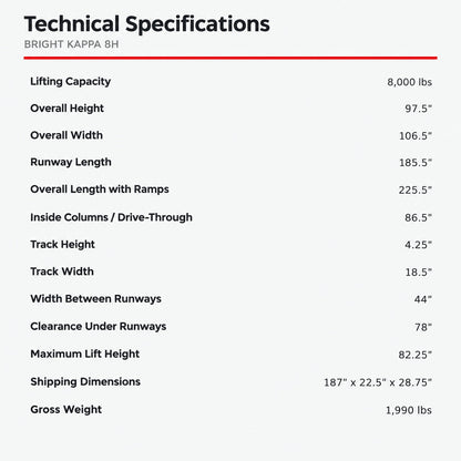 Bright Kappa 8H specifications